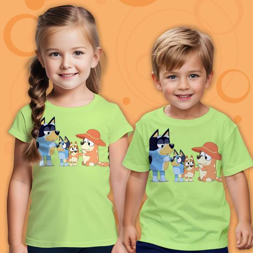 Тениска с Блуи в резеда