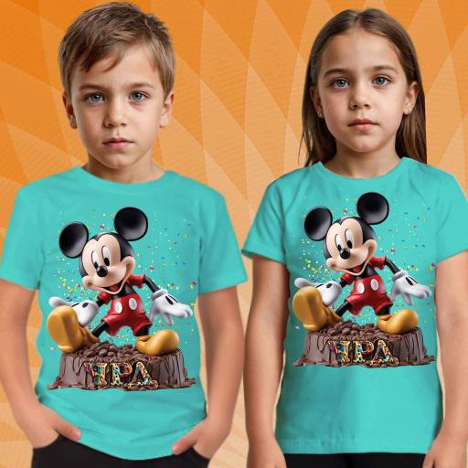 Тениска с Мики Маус в мента