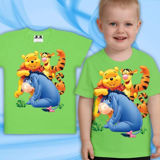 Тениска с Мечо Пух в зелено
