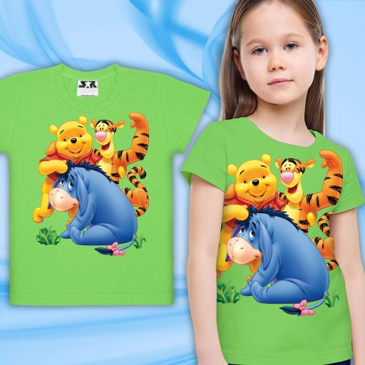 Тениска с Мечо Пух в зелено