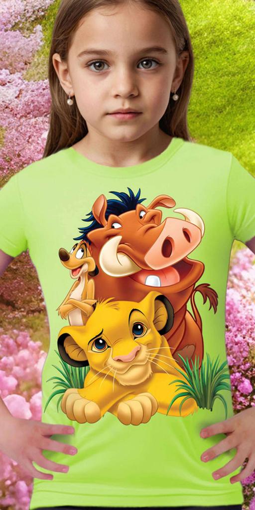 Тениска с Цар Лъв в резеда