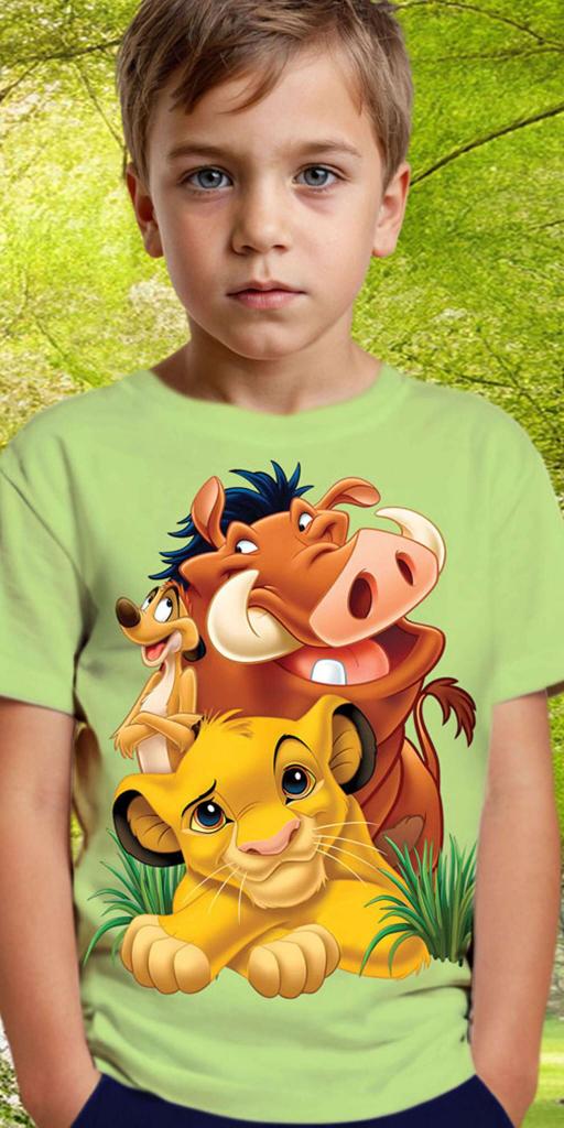 Тениска с Цар Лъв в резеда
