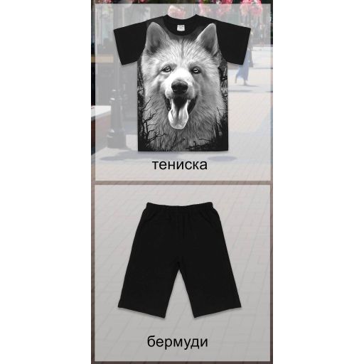 Комбинация 2 части (т/б) Хъски в черно