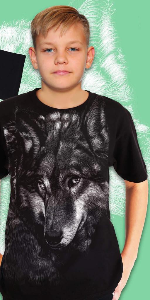 Тениска с вълк 2 в черно