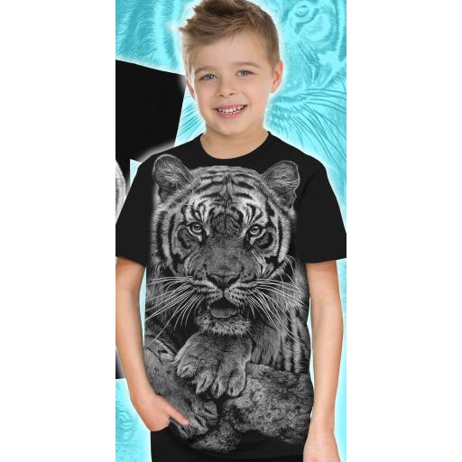 Тениска с тигър в черно