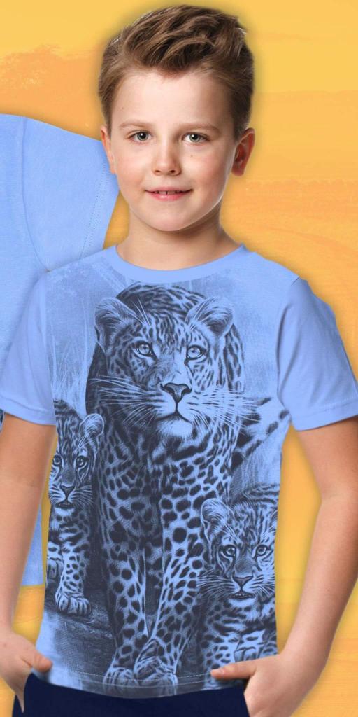 Тениска Леопард в синьо