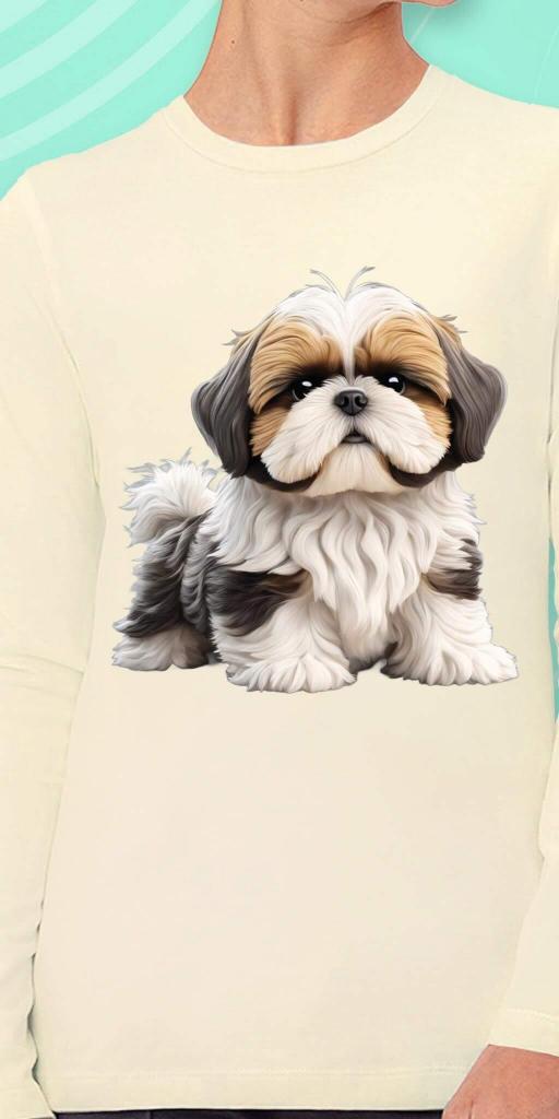 Блуза тънка със сладко Куче в екрю