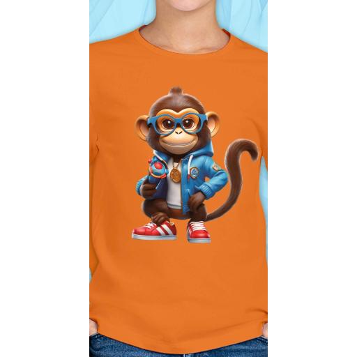 Блуза тънка Маймунка в оранжево 01