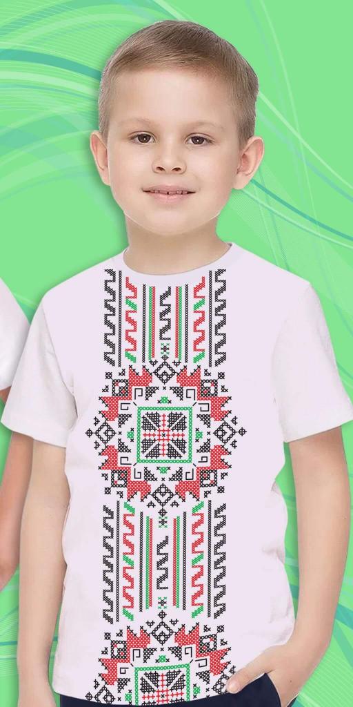 Тениска с фолклорни български мотиви в бяло 1