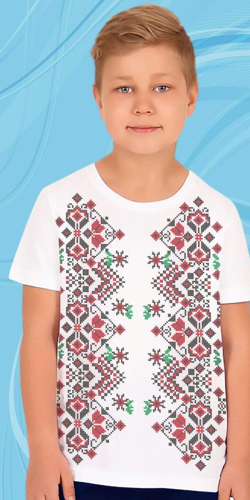 Тениска с фолклорни български мотиви в бяло 2
