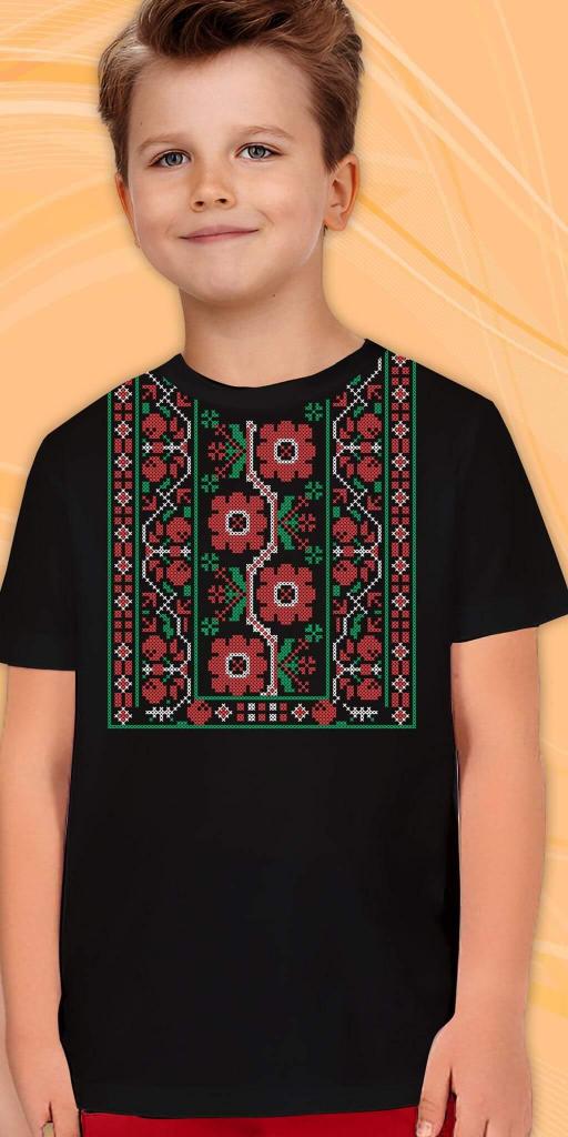 Тениска с фолклорни български мотиви в черно 14