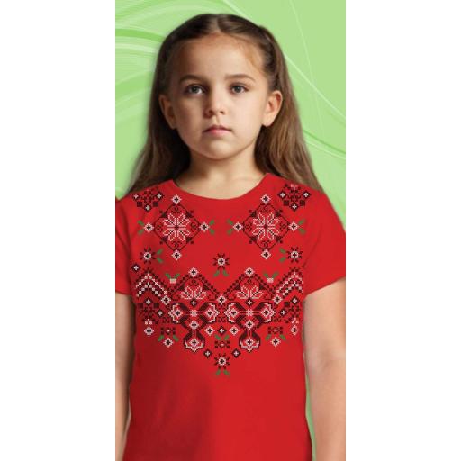 Тениска с фолклорни български мотиви в червено13