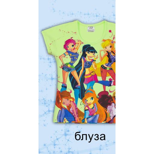 Блуза с къс ръкав Уинкс в резеда