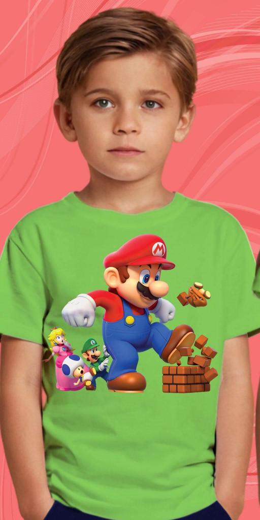 Тениска с Супер Марио в зелено