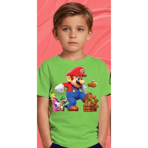 Тениска с Супер Марио в зелено