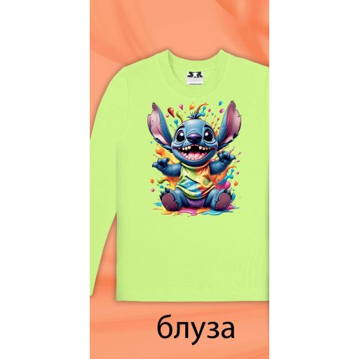 Блуза тънка Стич в резеда