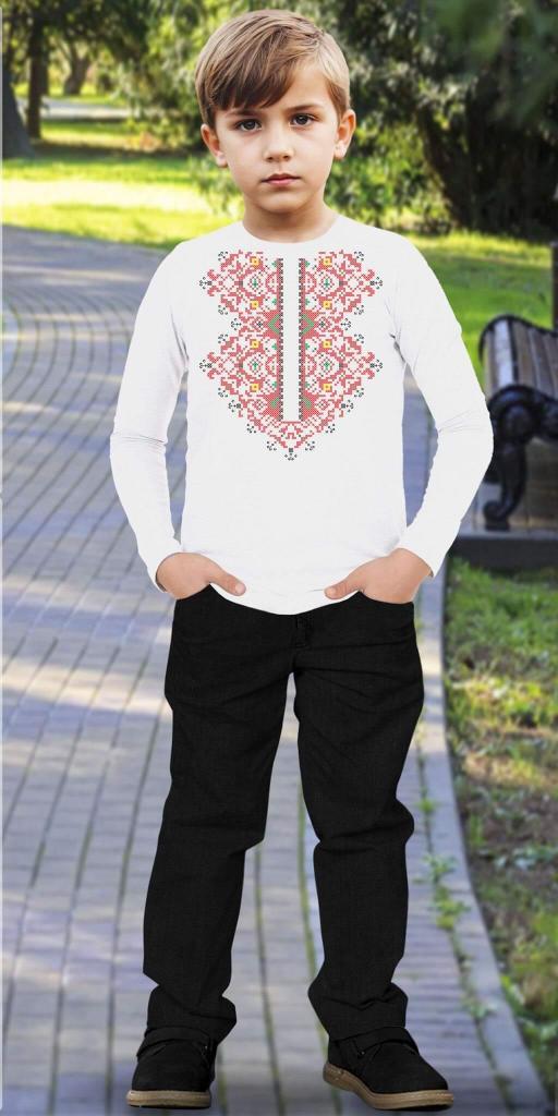 Комплект панталон и блуза с фолклорни мотиви в бяло 4