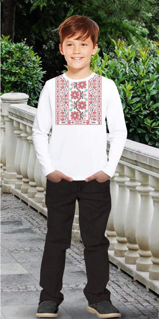 Комплект панталон и блуза с фолклорни мотиви в бяло 7