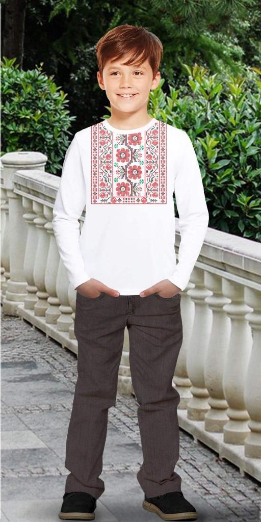 Комплект панталон и блуза с фолклорни мотиви в бяло 8