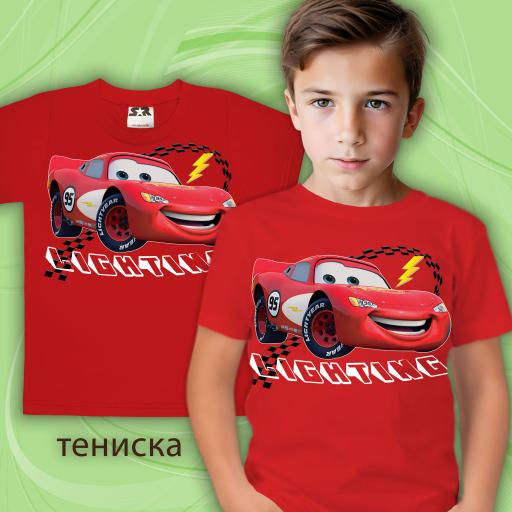 Тениска с Маккуин 2 в червено