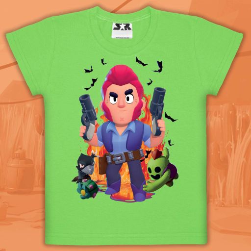 Тениска с BRAWL STARS в зелено