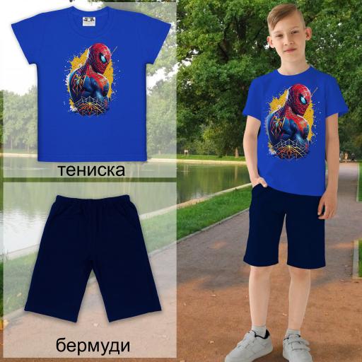 Комбинация 2 части (т/б) Спайдърмен в мастиленосиньо 3