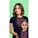 Тениска с фолклорни български мотиви в черно