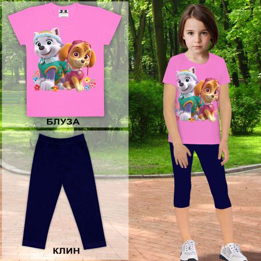 Комбинация 2 части (б/к) Пес Патрул - Скай и Еверест в розово
