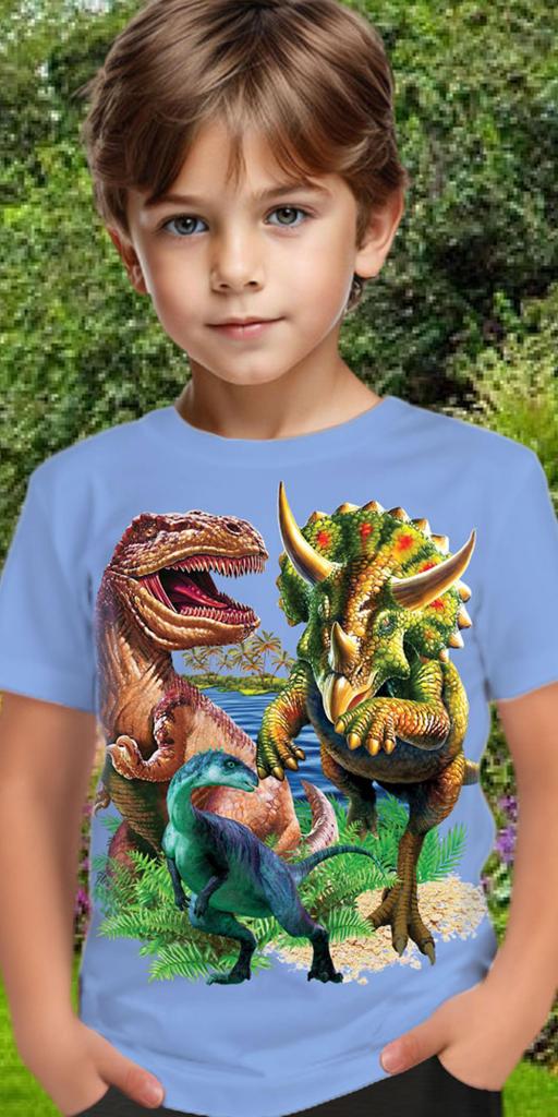 Тениска с Динозаври в синьо