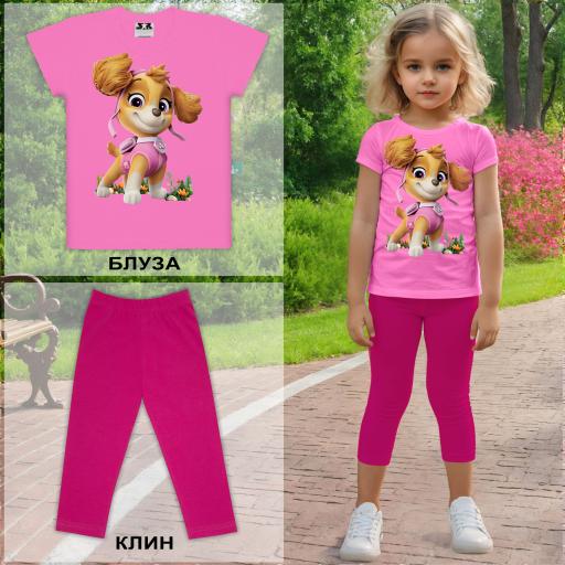 Комбинация 2 части (б/к) Пес Патрул - Скай в розово