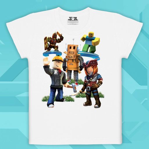 Тениска с Roblox в бяло