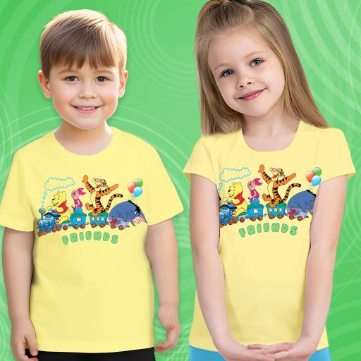 Тениска с Мечо Пух в жълто