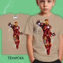 Тениска с Железният човек в бежово