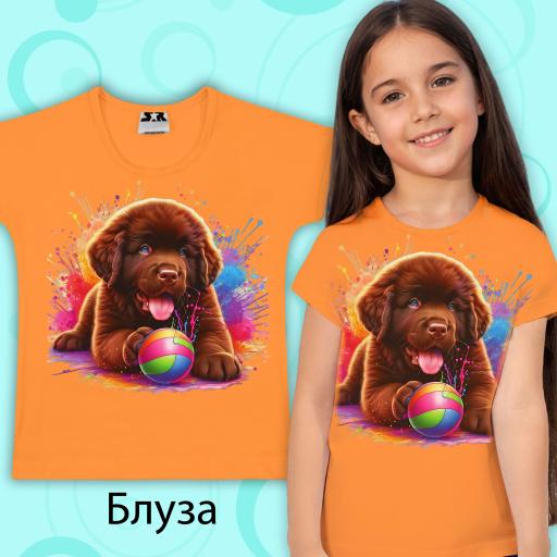 Тениска Нюфаундленд в оранжево