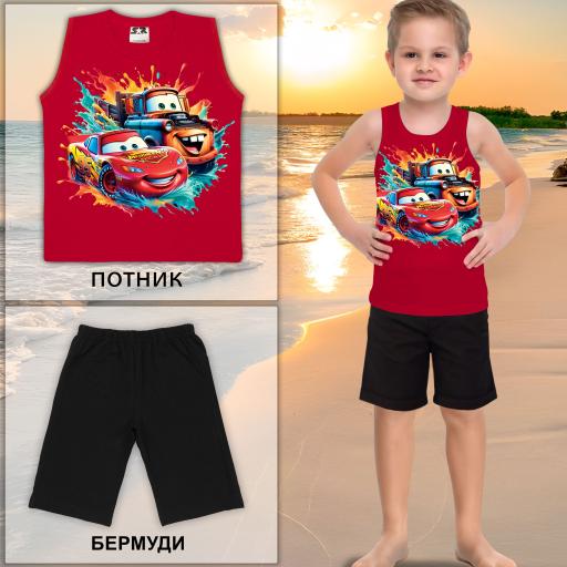 Комбинация 2 части (п/б) Маккуин в червено