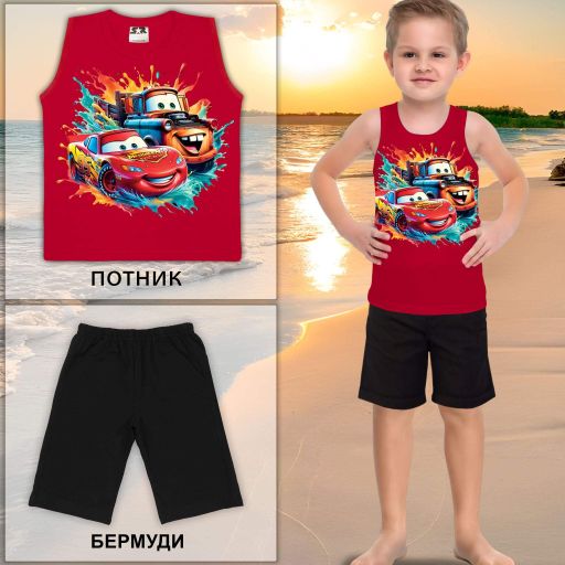 Комбинация 2 части (п/б) Маккуин в червено