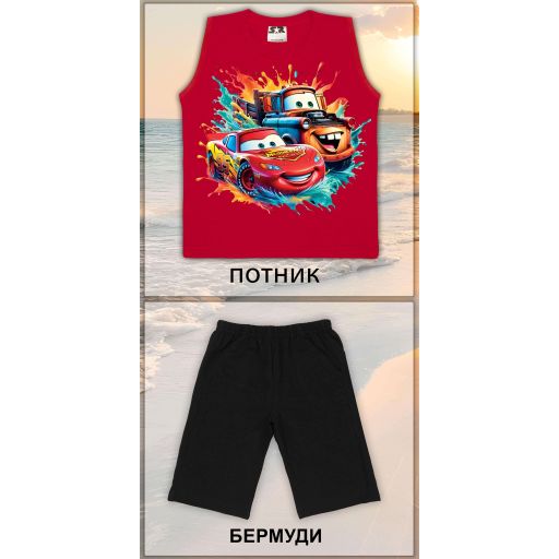 Комбинация 2 части (п/б) Маккуин в червено