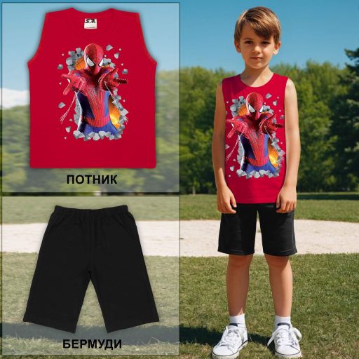 Комбинация 2 части (п/б) Спайдърмен в червено