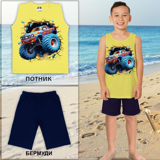 Комбинация 2 части (п/б) Джип в жълто