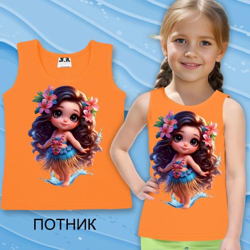 Потник танцуващо момиче в оранжево