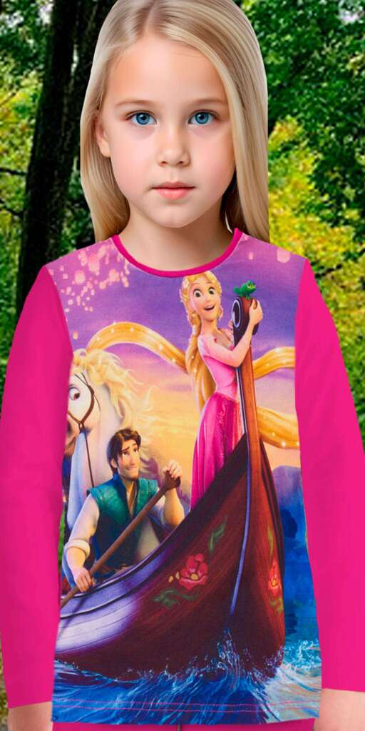 Блуза тънка  с Рапунцелв циклама (диг. печат)