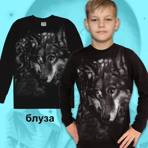 Блуза тънка вълк 2 в черно