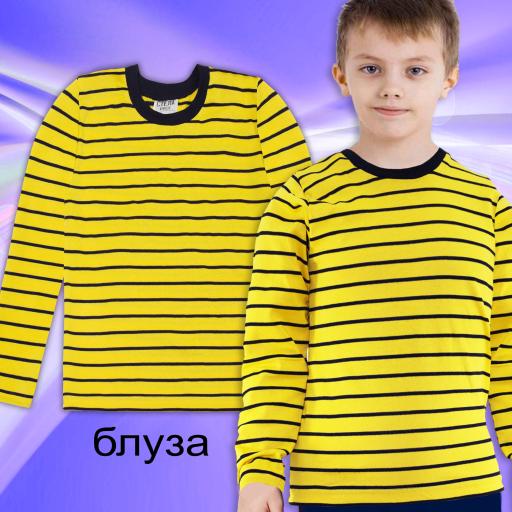 Блуза тънка райе в жълто и черно