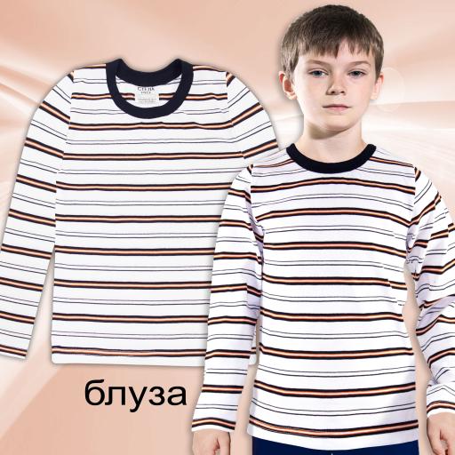 Блуза тънка райе в бяло 1