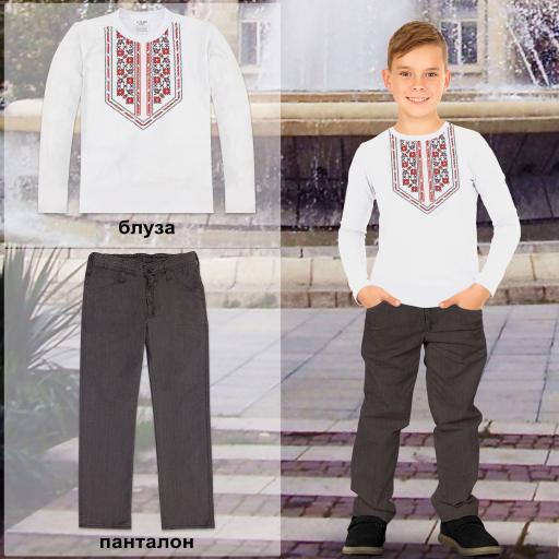 Комплект 2 части (п.б.) фолклорни мотиви в бяло