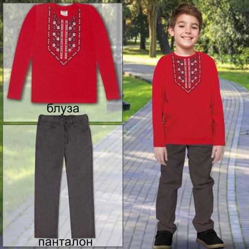 Комплект 2 части (п.б.) фолклорни мотиви в червено