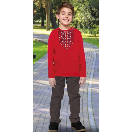 Комплект 2 части (п.б.) фолклорни мотиви в червено