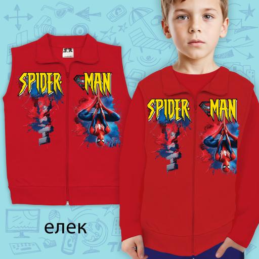 Елек Спайдърмен с надпис в червено