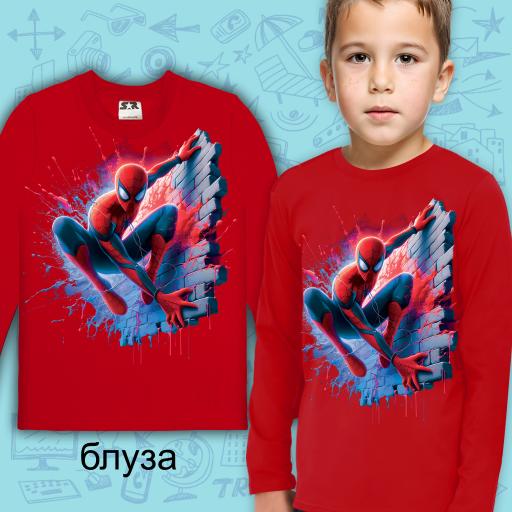 Блуза тънка Спайдърмен в червено
