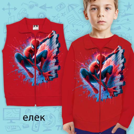 Елек плътен Спайдърмен в червено